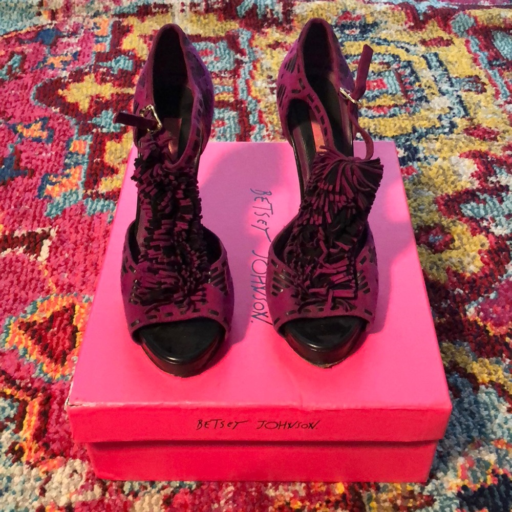 Betsy Johnson Purple and Black Heels